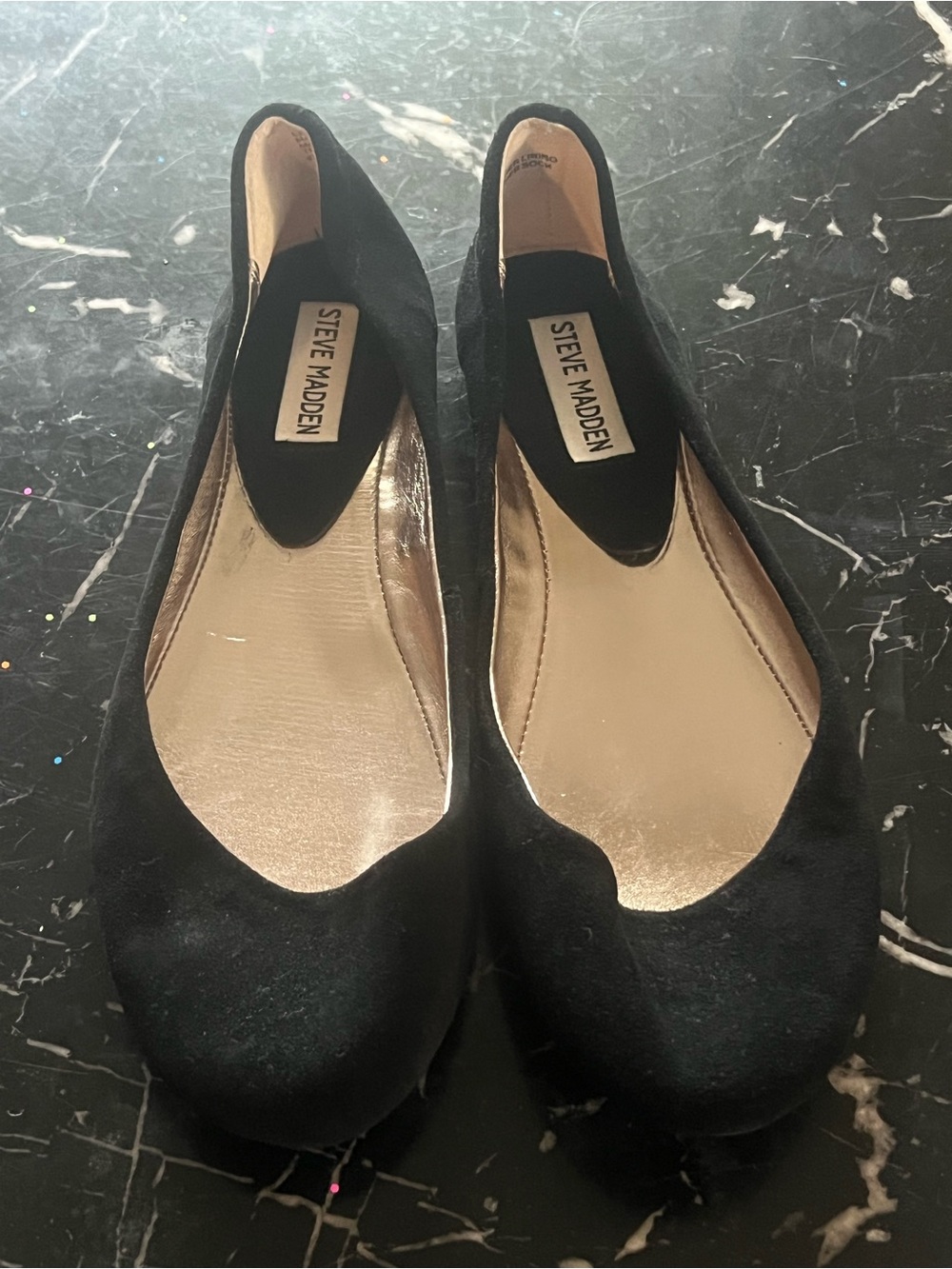 Steve Madden Black Suede Ballet Flats